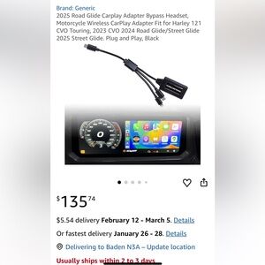 Black Motorcycle Wireless CarPlay Adapter